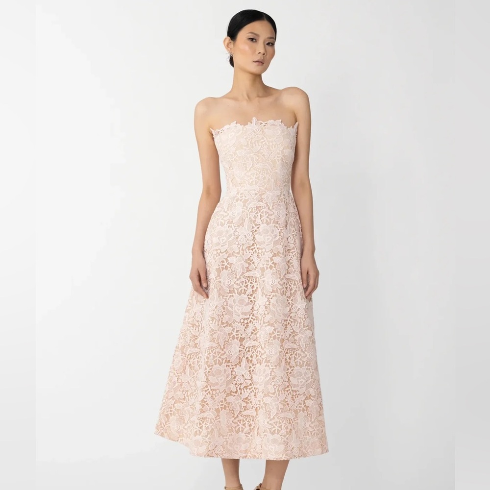 SAU LEE Rosalia Strapless Lace Dress, SIZE 12